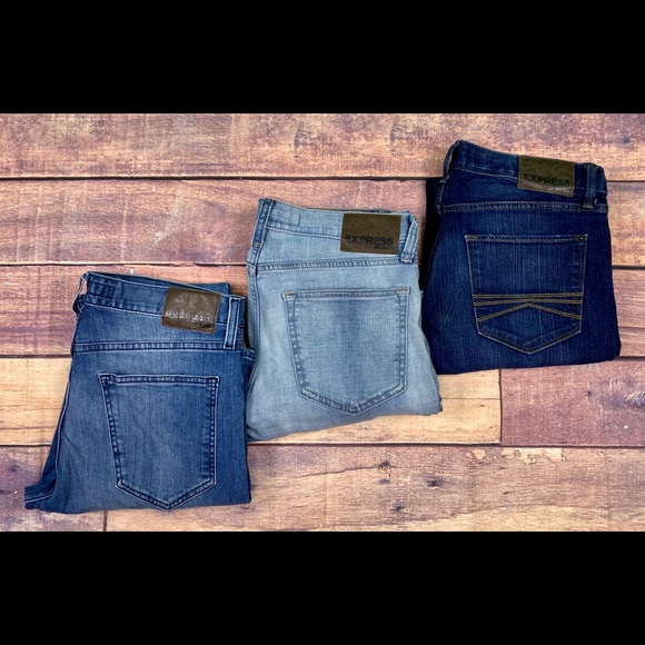 Lot of 3 express men’s jeans Rocco size 32X34 - Picture 1 of 7
